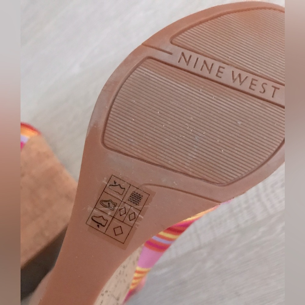 Nine West Chillpill Peep Toe Platform Wedge Sandals - Picture 8 of 8